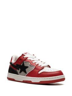 A BATHING APE® SK8 STA #1 M2 "Red" Sneakers - Farfetch Sk8 Sta, Ant Killer, Versace Outfit, Chanel 2, City Dress, Red Sneakers, Bathing Ape, A Bathing Ape, Summer Beach Wear