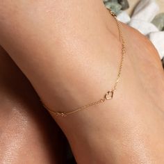 Description: 14k Solid Gold Bow Tie Heart Ribbon Anklet Item No.: M0821 Metal Type: 14k Solid Gold (Stamped 14k) Color: Yellow Gold Measurement: 9"-10" Adjustable. Chain Width: 1mm. Charm Size: 5.5mm. Est. Weight: 1.6 Grams Brand New Made To Order. Please Allow 2-5 Days To Be Shipped Elegant Gold Anklets With Heart Charm, Delicate Chain Yellow Gold Anklet, Yellow Gold Delicate Chain Anklet, Gold Heart Anklets, Elegant Heart-shaped Anklets For Valentine's Day, Elegant Yellow Gold Anklets As Gift, Yellow Gold Adjustable Chain Anklets As Gift, Elegant Heart Charm Anklets For Valentine's Day, Elegant Heart-shaped Anklets For Wedding