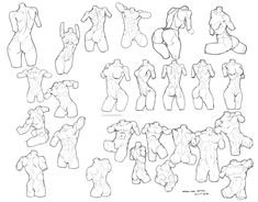 an outline drawing of different body shapes and poses for the character in the animated movie