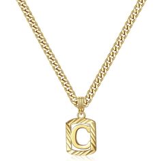 PRICES MAY VARY. Unique Design: This gold initial necklace for women can represent your letter of name. Show your unique personality and bring you good luck with jewelry, suitable for any dress style Versatile & Trendy: This necklace can be worn in different situations, such as work, sports, parties. Also the letter pendant is detachable, so that you can wear the cuban chain only or fold with other necklaces Suitable Size: The size of pendant is 0.63 "*0.47 ", the length of cuban chain is 18 " w Capital Alphabet, Gold Initial Necklace, Initial Necklace Gold, Gold Initial, Letter Pendants, Cuban Chain, Initial Pendant, Necklace For Women, Initial Necklace