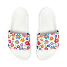 Take on the summer heat with style thanks to these personalized slide sandals for women. Made with PU outsoles and an edge-to-edge strap customization that will never peel, crack, or fade, these sandals feature a high-end quality factor comparable to household-name brands. The straps are made with neoprene and polyester to avoid chafing while the ergonomic sole keeps discomfort at bay. .: Material: 100% PU (polyurethane) outsoles / polyester & neoprene straps .: Black & white outsole color options .: Printed strap surface .: Includes brand name on the bottom of the sole .: Blank product sourced from China .: *Straps are NOT removable US 6 US 7 US 8 US 9 US 10 US 11 US 12 EU size 37.5 38.5 40 41 42 43 44 UK size 4 5 6 7 8 9 10 Length, in 9.06 9.49 9.80 10.12 10.31 10.51 10.79 Womens Slides Sandals, Sandals Brands, Womens Slides, Summer Heat, Sandals For Women, Slide Sandals, This Summer, Color Options, Womens Sandals