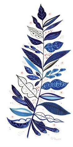 Leaf Doodle, Illustration Plants, Blue Plants, Graphics Fairy, Animal Illustrations, Anais Nin, Rib Tattoo, Plant Illustration, Blue Leaves