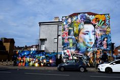 mural of a geisha in London Places To See, Wall Painting