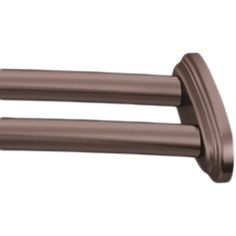 Create a stylish, upscale look for your bathroom with the Moen DN2141OWB curved shower rod.  It's constructed from stainless steel for added durability and designed with a rust-proof feature. Moreover, this old-world bronze finish shower rod creates a warm, authentic look that coordinates with any bathroom decor for a modern touch.The Moen DN2141OWB curved shower rod also keeps towels easily accessible and separates curtains and liners. Its tension-mount design allows for easy installation, with no tools required. This shower curtain is curved, so it provides a more spacious feel in your shower and fits standard 72" x 72" shower curtains. Decorative covers hide concept mounting posts to create a clean and straightforward appearance, making this curved shower rod perfect for creating more e Moen Faucet, Curved Shower Rod, Shower Rods, Bathroom Tub, Shower Rod, Shower Curtain Rods, Shower Accessories, Shower Enclosure, Bathroom Faucets