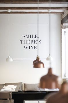 an instagram page with the words smile there's wine on it