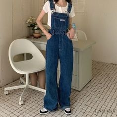 Lasaky - Wide-Leg Cowboy-Style Pants with High Waist and Loose Fit Style Salopette, Outfits With Vans, Denim Suspenders, Blue Suspenders, Chic Backpack, Estilo Harajuku, Overalls Fashion, Moda Denim, Black Suspenders