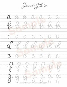 the handwriting practice sheet with cursive letters