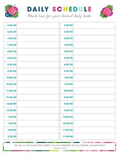 the daily schedule is shown in this printable calendar for kids to practice their numbers