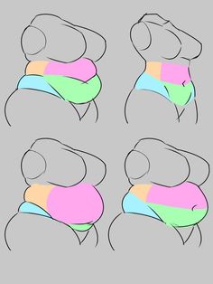 how to draw the back of a woman's head with different colored lines on it