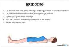 a man is doing an exercise on his stomach with the words bridging above him