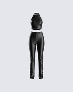 Livin life on the edge 😈 Take things up a notch with this edgy two-piece matching set featuring a black vegan leather top and pants. The perfect fit to intimidate and entice them all 🖤 Life On The Edge, Taurus Birthday, Random Clothes, Strapless Shirt, Birthday Fits, High Fashion Outfits, Leather Pant, Black Vegan, Cute Fits