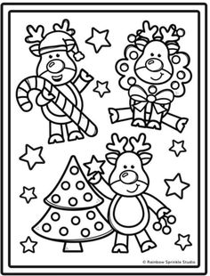 christmas coloring pages for kids to print out and color with their own holiday pictures, including santa