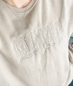 Cozy Long Sleeve Sweatshirt With Letter Embroidery, Cream Crew Neck Sweatshirt With Letter Embroidery, Casual Cream Sweatshirt With Letter Embroidery, Embroidered Winter Sweatshirt For Everyday, Cream Sweatshirt With Embroidered Text For Fall, Casual Everyday Sweatshirt With Letter Embroidery, Cream Long Sleeve Sweater With Letter Embroidery, Everyday Winter Sweatshirt With Embroidered Text, Cozy Long Sleeve Tops With Letter Embroidery