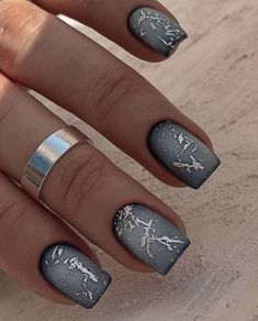 Christmas Nails Blue, Winter Nail Art Designs, Spooky Nails, Milky Nails, Halloween And Christmas, Nail Art Designs Videos, Festive Look, Winter Nail Art