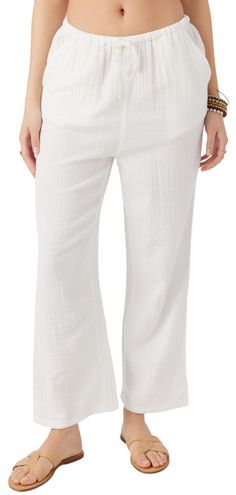 Fit & Design: Wide leg fit Front hip pockets Drawstring closure 26" Inseam 12 1/4" Front rise Lightweight feel Additional Details: Surf App, Oneill Womens, Pants Large, Large White, Short Pants, Fun Sports, Access Denied, Wide Leg, Pants