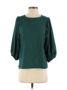 Vince Camuto 3/4 Sleeve Blouse Size: X-Small Tops - used. 99% POLYESTER, 1% SPANDEX | Vince Camuto 3/4 Sleeve Blouse: Teal Tops - Size X-Small Green 3/4 Sleeve Top For Work, Green Half Sleeve Tops For Fall, Green 3/4 Sleeve Blouse For Fall, Green Stretch Top With 3/4 Sleeves, Fall Brunch Tops With Half Sleeves, Half Sleeve Tops For Fall Brunch, Fall Brunch Half Sleeve Tops, Fall Brunch Half-sleeve Tops, Green Fitted Top With 3/4 Sleeves