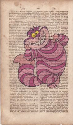 an old book page with a cartoon character on it