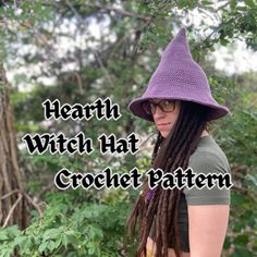 **PLEASE READ** This listing is for a digital PDF file of a crochet PATTERN.  This is NOT for a physical item.  If you are looking for a physical item, please visit "The Hearth Witch Hat" section in my shop. I do NOT give refunds on patterns.  Whether you are looking for a cosplay, everyday wear, or spooky season witch hat, this is the pattern for you! This pattern is easily customizable, from length to brim width. Add your own appliqués to it for flair!  Enjoy, Witches!  This hat fits 21-24 inch head circumference  Level: Intermediate (or ambitious beginner) Materials: 4mm hook Approximately 275 yards of weight 4 yarn (Caron One Pound suggested) Scissors Yarn needle Row counter and stitch markers are optional Gauge: 1x1 inch = 4 hdc by 4 hdc Pattern is in English and uses U.S. Terminology Witch Hat Costume, Witch Hats Costume, Hearth Witch, Make Tutorial, Hat Fits, Crochet Pumpkin, Costume Hats, Crochet Hat Pattern, Worsted Weight Yarn