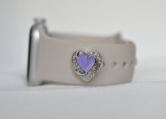 One Purple Heart Jewelry Charm | Easy to install and interchange | Comes In Two Heart Design Options) - Fits into Watch Bands, Belts, Bags or any accessory with a small belt size hole. Comes with a silicone backing to ensure the charm is on firm and does not shift or move around. Small Belt, Bee Jewelry, Cute Gift Boxes, Silicon Bands, Two Hearts, Purple Heart, Coventry, Heart Jewelry