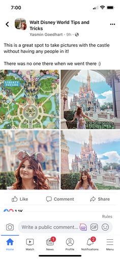 the instagram page for disney world