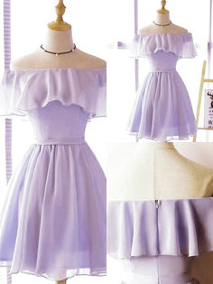 Simple Pretty Chiffon Knee Length Bridesmaid Dress, Charming Off Shoulder Style Short Party Dress,SF0124 sold by Sunflower on Storenvy Galaxy Dresses, Purple Tuxedo, Simple Party Dress, Cotillion Dresses, Promotion Dresses, Purple Party Dress, Belle Dresses, Loyal Dogs, Short Party Dress