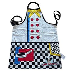 an apron that is made to look like a chef's kitchen outfit with the words chef mickey on it