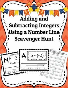 adding and subtracting numbers using a number line scavenger hunt