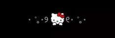 the hello kitty wallpaper is black and white with red bows on it's head