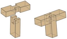 three pieces of wood are shown with measurements