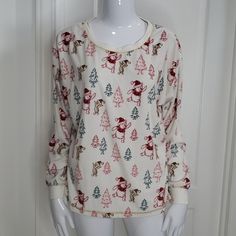 Size Large, Super Soft! Disney Winnie The Pooh White & Red Fleece Longsleeve Pajama Top, New Without Tags, Never Worn, Armpit To Armpit Straight Across Measures 24", Top Of Shoulder To Wrist Measures 21", Top To Bottom Down Front Measures 24.5". White Cartoon Print Sleepwear For Loungewear, Long Sleeve Cartoon Print Sleepwear For Loungewear, White Cartoon Print Sleep Top, Cozy Crew Neck Sleepwear For Sleepover, Cozy Long Sleeve Christmas Sleepwear, White Long Sleeve Christmas Sleepwear, White Long Sleeve Sleepwear For Christmas, Cozy Red Long Sleeve Sleepwear, Christmas Long Sleeve Sleepwear Loungewear