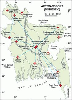 the air transport routes in india