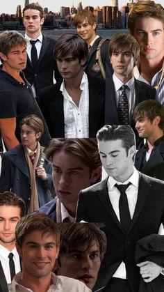 the collage shows many different men in suits and ties