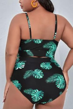 Look and feel your best poolside with this stunning Plus Size Green Leaf Print Mesh Insert Padded Tankini Set. Show off your summer style with the lush green leaves and mesh insert details, while the padded chest offers comfortable support. Make a splash! Pattern Type Plants , Patchwork Style High waist Chest Pad Removable Padding Fabric Slight Stretch Material Blended fabrics , Mesh Fabric Type Polyester , Spandex Green Leaf Print, Tankini Set, Hair Accessories Jewelry, Plus Size Swimwear, Green Leaf, Lush Green, Leaf Print, Chest Pad, Leaf Prints