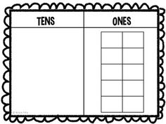 a tennis score sheet with the words ten's and one's on it