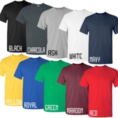 "Our UNISEX T-SHIRTS are soft to fit your everyday use. Soft shirts made with cotton. They are available in 10 different colors. You have the choice of 20 different fonts and 19 different font colors. If you choose two-side print, please indicate which design is front and which design is the back side. Check more shirts shirts styles in our shop. https://www.etsy.com/shop/DeerApparel?ref=l2-shopheader-name&section_id=24173883 HOW IT WORKS In the \"Checkout Notes To Seller\", please state the Customize T Shirt, The Cheetah Girls, Royal Green, Personalized Logo, Different Fonts, Customise T Shirt, Custom T Shirts, Personalized Shirts, Custom Tshirts