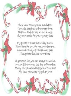 a christmas poem with candy canes and bows