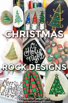 christmas rock designs with text overlay