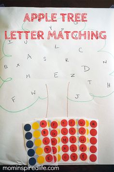 this is an apple tree letter matching activity