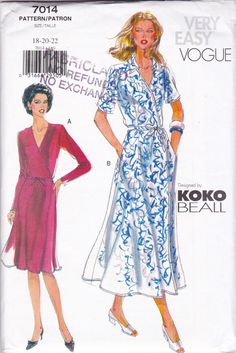 a woman's dress and jacket sewing pattern from koko beal, 1970