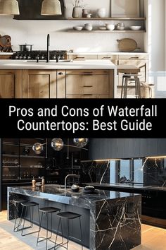 the pros and cons of waterfall countertops best guide for kitchen cabinets