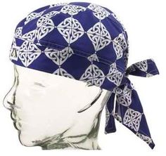 a head with a bandana on it and a white mannequin's head