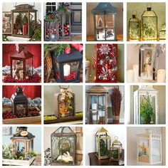 many different types of lanterns are shown in this collage, including one for christmas and the other for holiday decorations