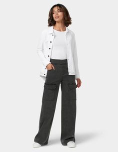 Experience the on-trend appeal of the HUE Wide Leg Denim Cargo, which mixes practical pockets with a relaxed fit for everyday wear. Denim Cargo, Wide Leg Denim, Everyday Wear, Wide Leg, Relaxed Fit, Leggings, Fabric, How To Wear