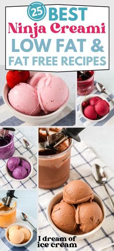 These fat free and low fat Ninja Creami recipes are the perfect way to enjoy a delicious dessert while still meeting your goals! Our favorites include easy ice creams, frozen yogurts, and sorbets! Fat Free Ice Cream Recipe, Low Fat Ice Cream Recipe, Peach Frozen Yogurt, Chocolate Frozen Yogurt, Low Fat Ice Cream, Ninja Creami Recipes, Fat Free Recipes, Strawberry Frozen Yogurt, Canned Pears