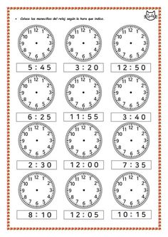 the printable worksheet for telling time in english and korean language is shown