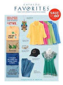 the catalog features clothing, hats and other items for women's day sales on sale