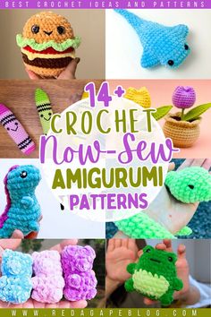 14 Free Crochet No-Sew Amigurumi Patterns For Beginners Simple Amigurumi Free, Crochet Amigurumi With Blanket Yarn, Single Crochet Amigurumi, Amigurumi Pattern No Sew, No Sewing Amigurumi, Quickest Crochet Projects, Small Arugami, Quick No Sew Crochet, Crochet Amigurumi One Color