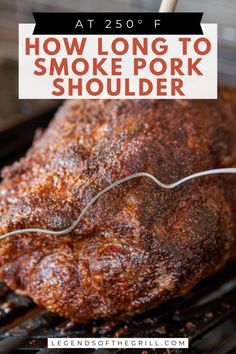 Get the perfect smoking time for tender, juicy pork shoulder with our easy-to-follow guide! Learn the secrets to achieving mouthwatering results every time. #PorkShoulder #SmokingTips #BBQGuide #TenderMeat Pork Shoulder Smoked Recipes, Pellet Smoker Pork Shoulder, Easy Smoked Pork Shoulder, Smoked Pork Shoulder Roast Recipes, Pork Shoulder In Smoker, Pork Shoulder Roast Smoker Recipes, Pork Shoulder Grill Recipes, Smoked Bone In Pork Shoulder, Pork Shoulder Rub For Smoker