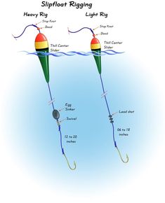 two different types of fishing rods in the water with their names and description on them