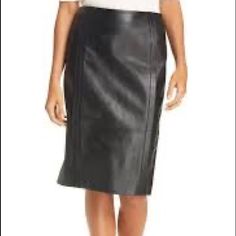 Gorgeous 100% Lamb Skin Leather Skirt From Hugo Boss. Very Dark Brown And Perfect For Fall. No Flaws. Meghan Markle Favorite. Knee-length Leather Bottoms For Formal Occasions, Formal Leather Lined Skirt, Formal Fitted Leather Skirt, Fitted Leather Skirt For Spring, Elegant Leather Bottoms For Spring, Leather Pencil Skirt For Spring, Spring Leather Pencil Skirt For Office, Leather Knee-length Pencil Skirt For Spring, Fitted Leather Pencil Skirt For Spring